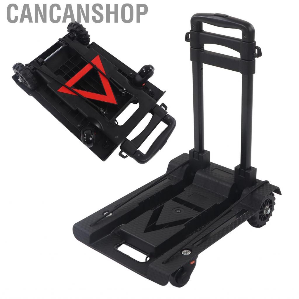Cancanshop Folding Trolley  Robust Foldable Hand Truck 4 Wheels Practical for Shopping