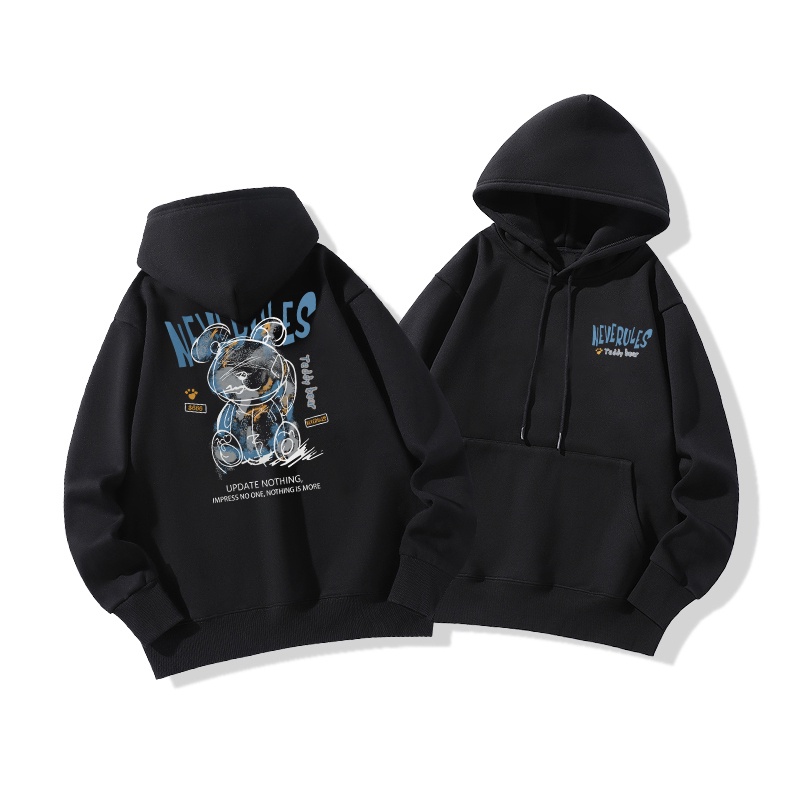 Hoodie Selvze (พร้อมส่งจากกรุงเทพ มาใน 3 วัน) Printed Hoodie หมีน้อยน่ารักวินเทจพิมพ์แขนยาว เสื้อฮู้