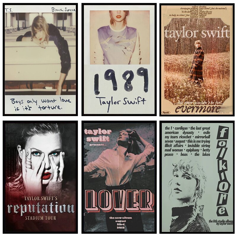 ภาพวาดผ้าใบ Taylor Swift Hit Song โปสเตอร์ Wall Art พิมพ์ภาพเพลงอัลบั้มโปสเตอร์สําหรับห้องนั่งเล่นตก