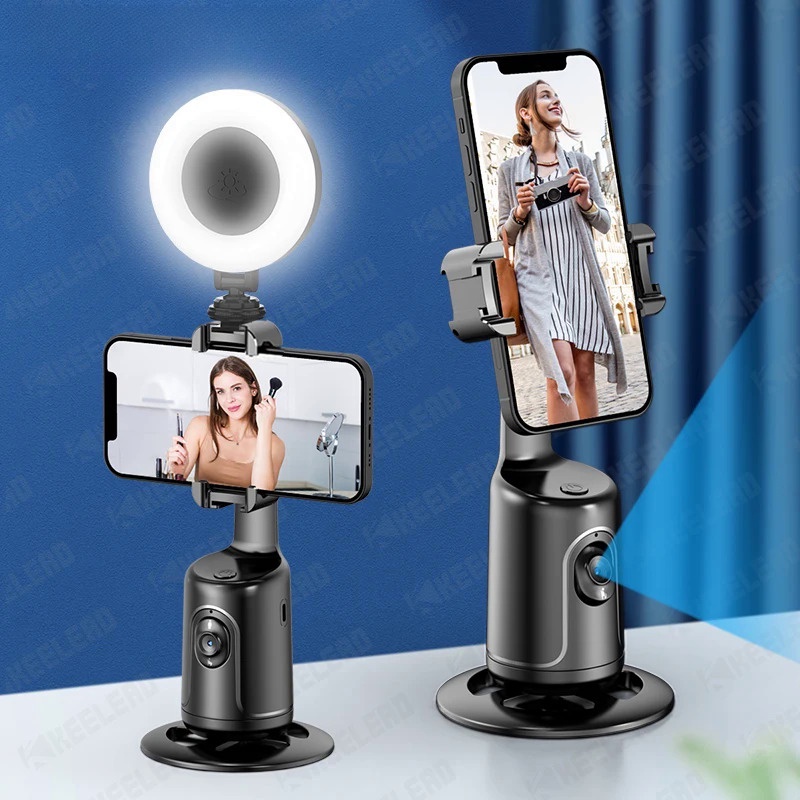 360 การหมุนเดสก์ท็อปติดตาม Gimbal Stabilizer, AI ติดตามใบหน้ายิง Gimbal สําหรับสมาร์ทโฟน Live P01 Pr