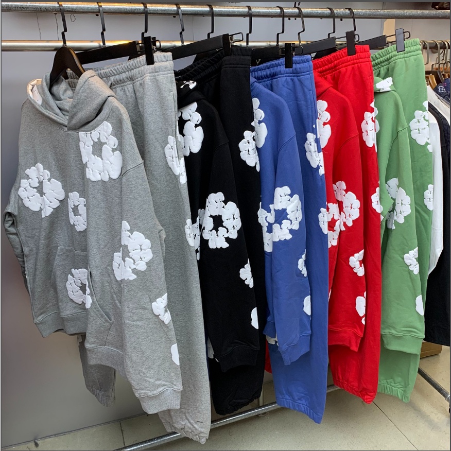 เสื้อกันหนาว มีฮู้ด ผ้าฝ้าย 100% ผ้ายีน 400 กรัม สไตล์สตรีท สําหรับผู้ชาย และผู้หญิง