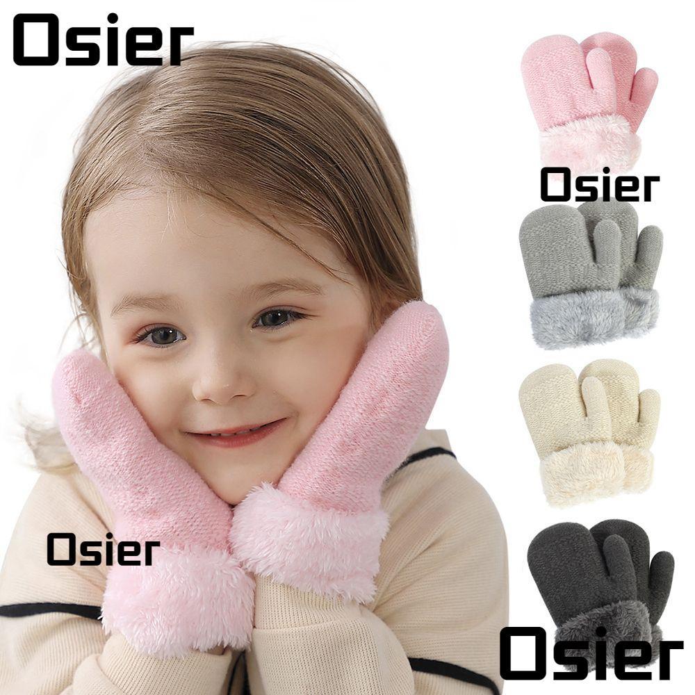 Osier1 ถุงมือ แบบเต็มนิ้ว ให้ความอบอุ่น ลายการ์ตูน แฟชั่นฤดูหนาว สําหรับเด็กผู้ชาย และเด็กผู้หญิง