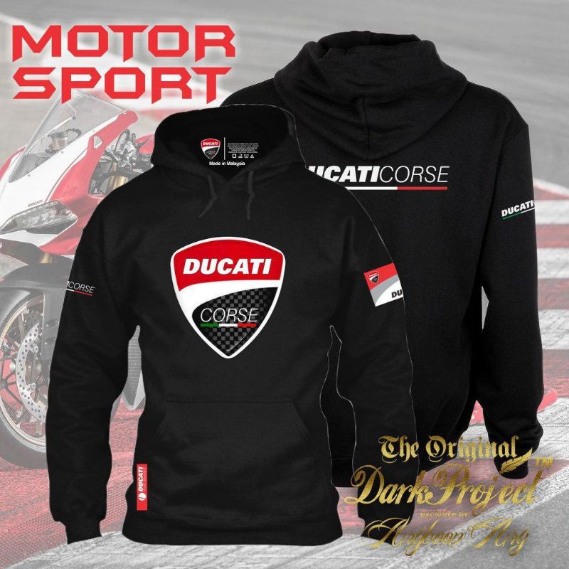 เสื้อกันหนาว มีฮู้ด พิมพ์ลายโลโก้ Ducati Racing 2023 สําหรับผู้ชาย