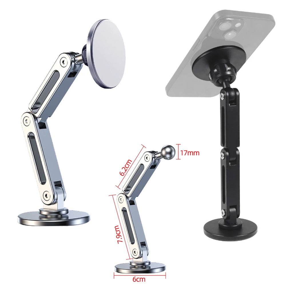 Xt-xinte ขาตั้งโทรศัพท์มือถือ แบบแม่เหล็ก หมุนได้ 360 องศา พับได้ สําหรับติดรถยนต์