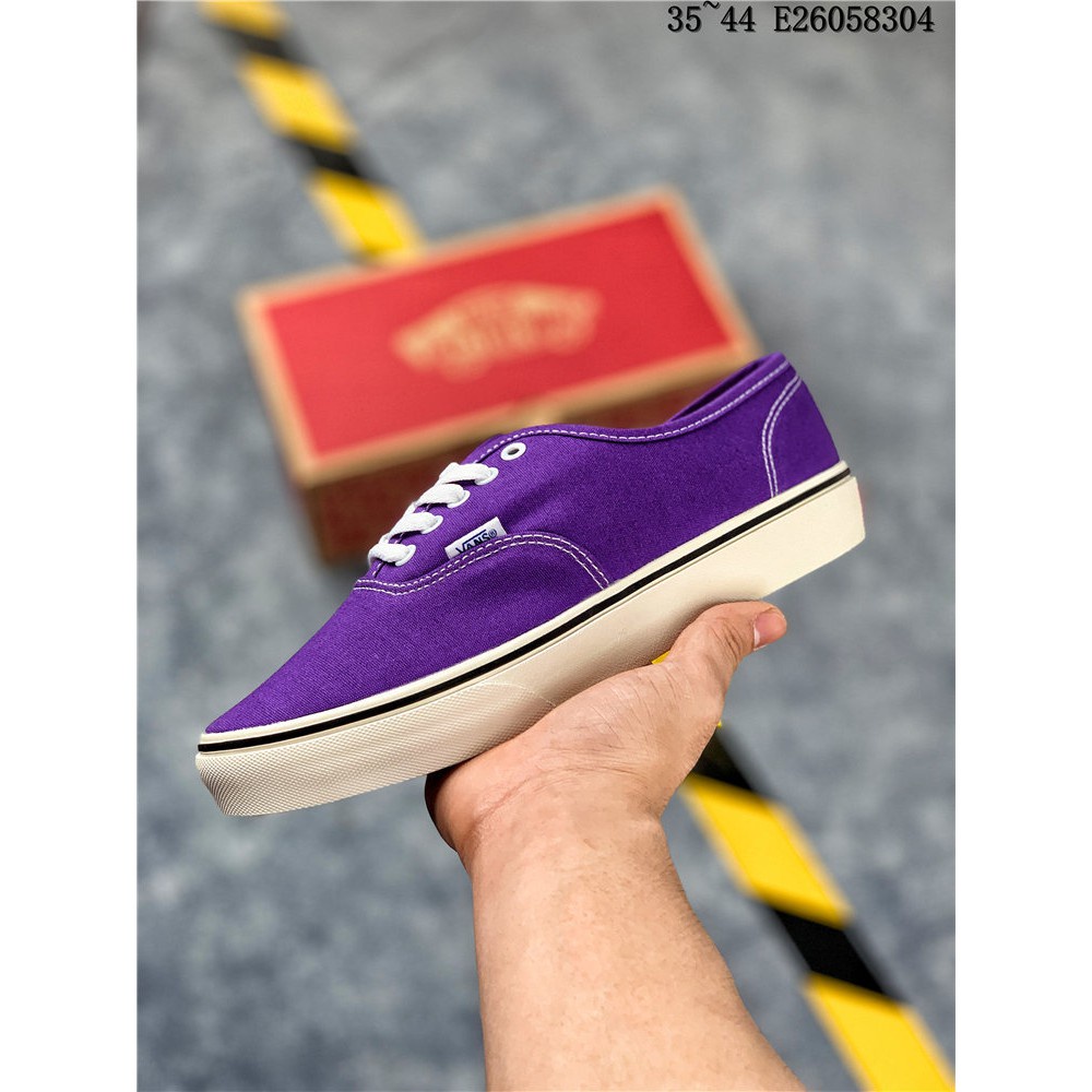 Sapatos Vans Authentic Vans Classic ผ้าใบสีม่วงสำหรับผู้ชายและผู้หญิง รองเท้า new