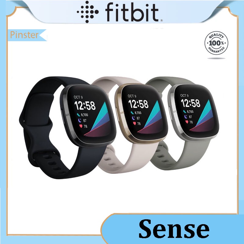 Fitbit Sense สมาร์ทวอทช์ หน้าจอ AMOLED GPS ตรวจจับความเครียด