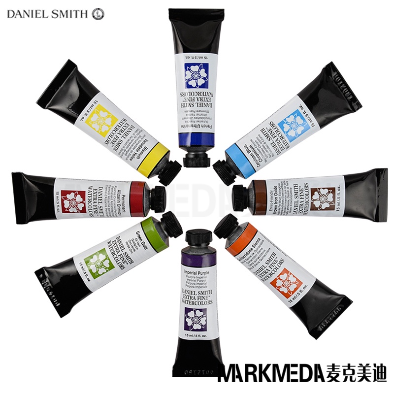 S2-DANIEL SMITH ปากกาแปรงสีอวัยวะ (Watercolor Pigment) - สีเข้มไม่หลุด สีชัดเจน สำหรับศิลปินมืออาชีพและนักเรียน, เหมาะสำหรับการวาดภาพสไตล์ต่างๆ ในประเทศไทย