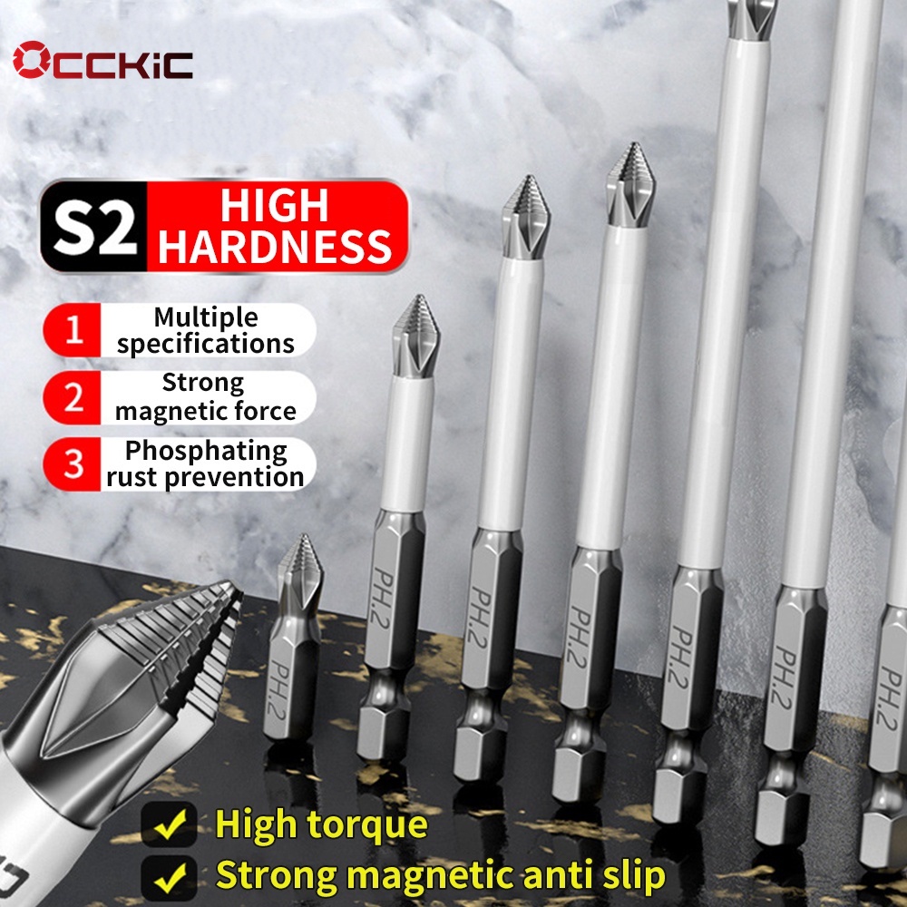 Occkic ชุดไขควงไฟฟ้า แม่เหล็ก กันลื่น 25 50 65 70 90 150 มม. PH2