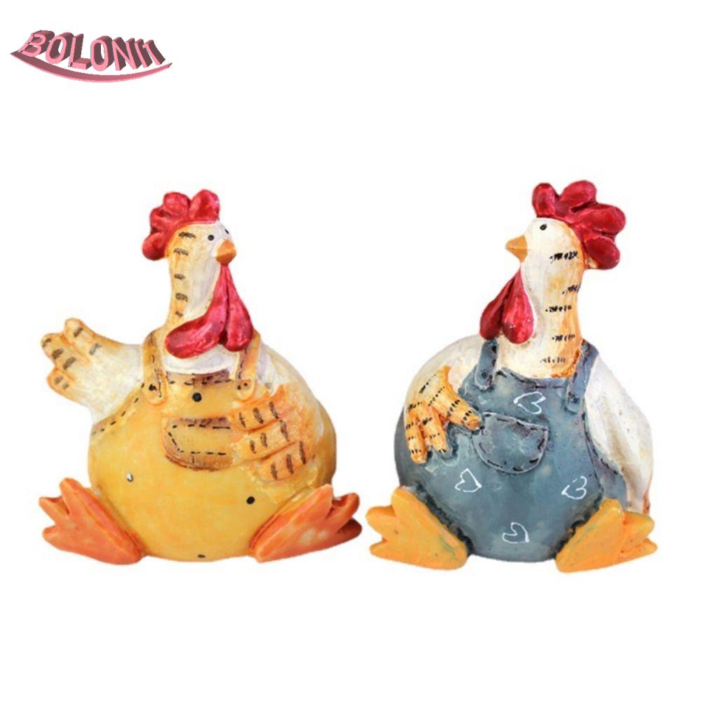 Bo ฟิกเกอร์เรซิ่น รูปปั้นไก่อีสเตอร์น่ารัก ขนาดเล็ก ปลอดภัย สําหรับตกแต่ง