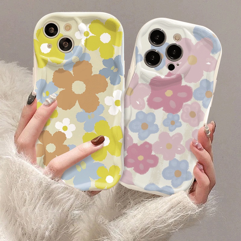 เคส For iPhone 11 14 13 12 15 Pro Max X XR XS Max Plus Case TPU Cover ดอกไม้ Pattern เคสนิ่ม เคสโทรศัพท์มือถือ Shell