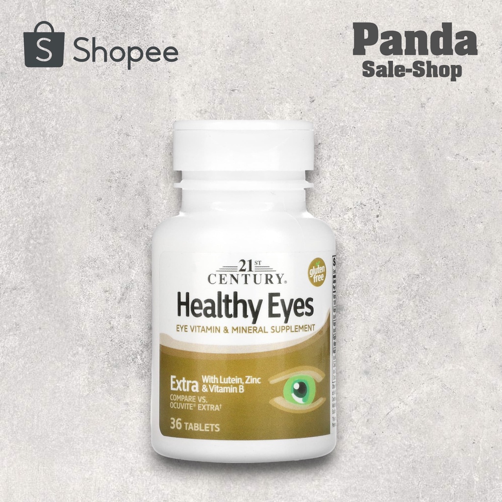 พร้อมส่ง 21st Century, Healthy Eyes, Extra With Lutein, Zinc &amp; Vitamin B, 36 Tablets. 36เม็ด