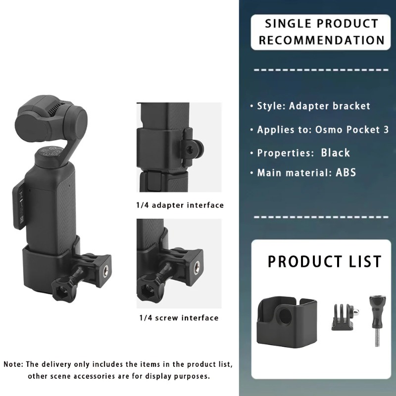 ชุดอุปกรณ์เสริม สําหรับ DJI Osmo Pocket 3 Head Strap Mount, Chest Mount Harness, Backpack Clip Holder - พร้อมอะแดปเตอร์เกลียว 1/4 นิ้ว