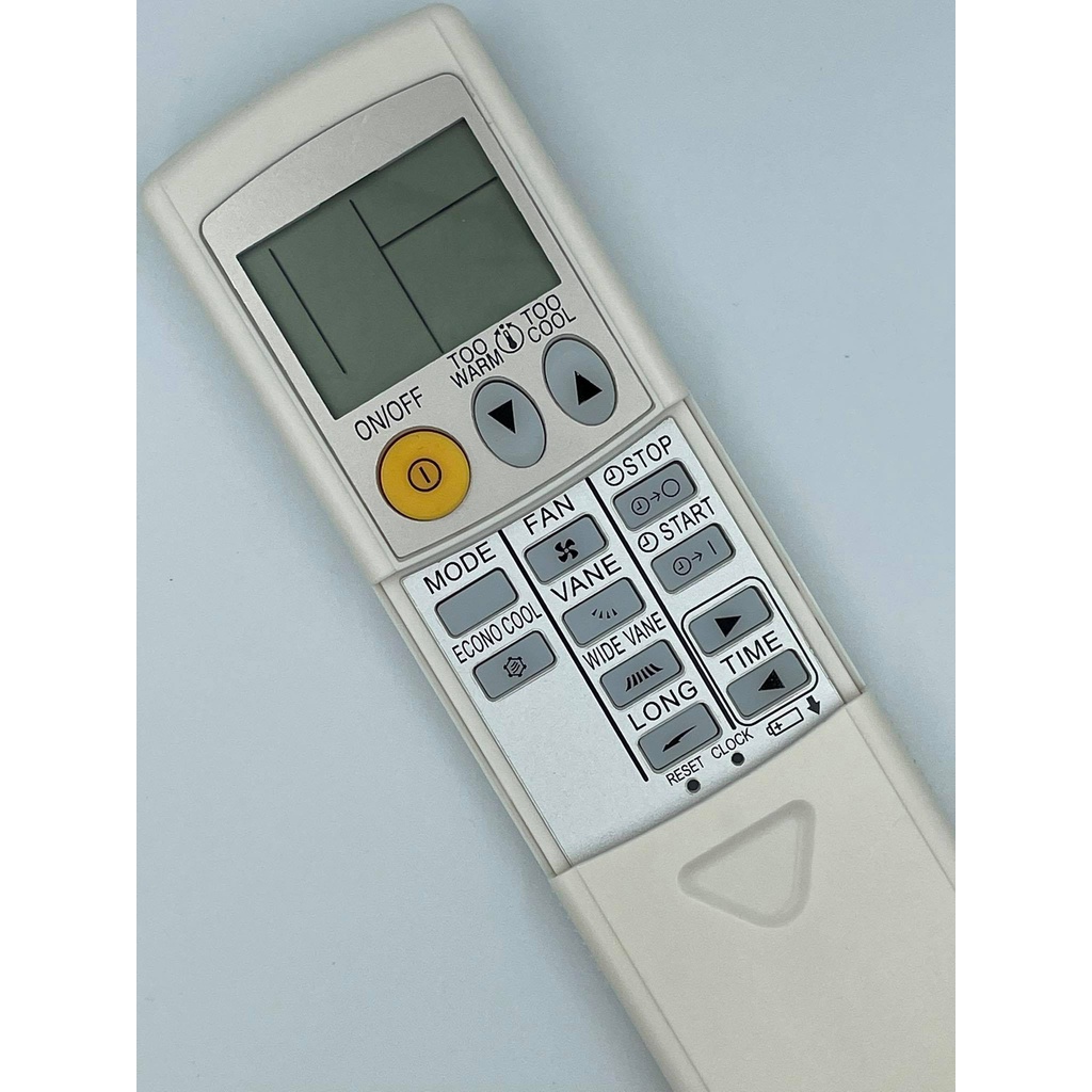 Remote Shop รีโมทแอร์ Mitsubishi รุ่น Air 10 W long/wide หน้าสีเงินฝาสไลด์ ( KM05F)