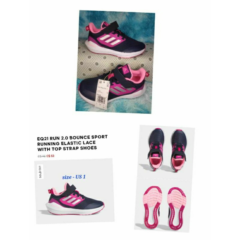 AUTHENTIC ADIDAS EQ21 RUN 2.0 BOUNCE SPORT size- US 1