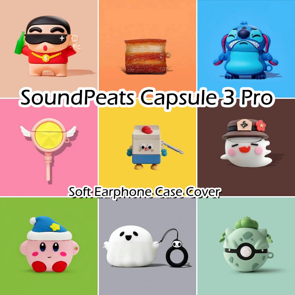 【Case Home】นําไปใช้กับ Soundpeats Capsule 3 Pro เคส เคสหูฟัง การ์ตูนซอก ซิลิโคนนุ่ม เคส NO.1