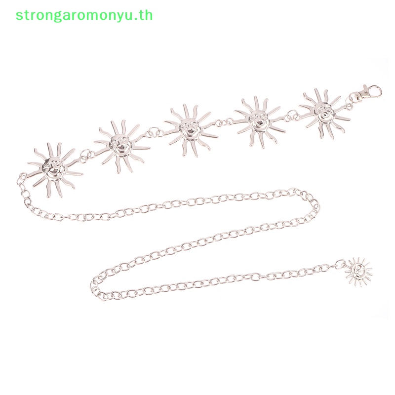 Strongaromonyu สายโซ่โลหะ คล้องเอว กันแดด เอวสูง สไตล์โกธิค เครื่องประดับแฟชั่น สําหรับผู้หญิง ของขวัญแต่งงาน