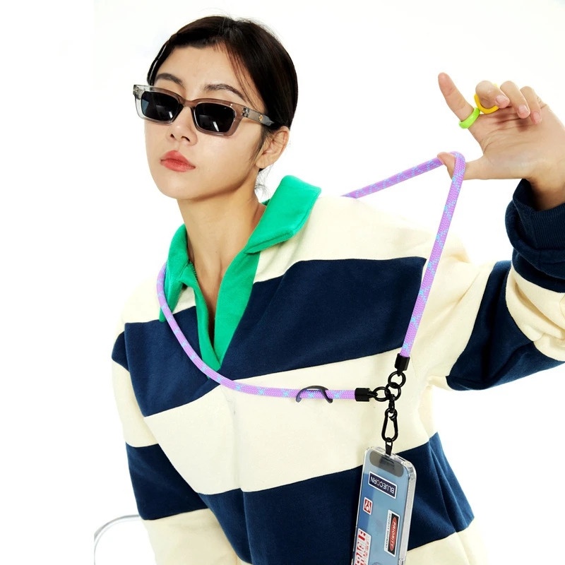 สายคล้องข้อมือ ถอดออกได้ ปรับได้ / สายคล้องโทรศัพท์มือถือ แบบหนา สากล 120 ซม. / สายคล้องคอ การ์ด สะพายข้าง ป้องกันการสูญหาย พร้อมแท็บผูก / เชือกแขวนโทรศัพท์ แฟชั่น - รูปที่ 2
