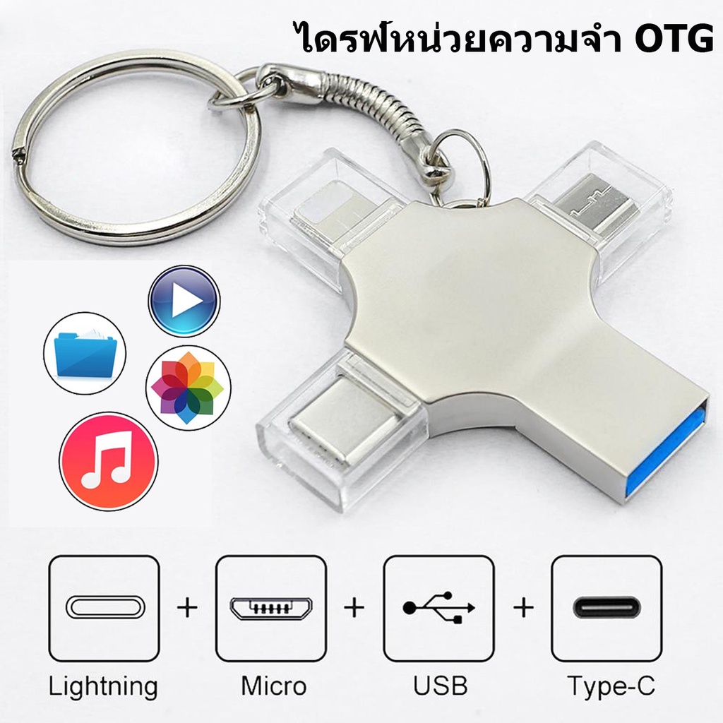 [พร้อมส่ง]แฟลชไดรฟ์ 4-in-1 USB 3.0 1TB OTG ความเร็วสูง Type-C สําหรับ i O S Phone Tablet Android PC
