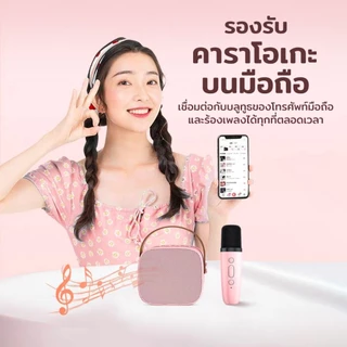 ลำโพงมินิบลูทูธ 2 ไมโครโฟน 1 คาราโอเกะบลูทูธ 5.3 ชุดมินิเบสแบบพกพาไร้สายสามารถเชื่อมต่อกับโทรศัพท์มือถือ/คอมพิวเตอร์/ทีว