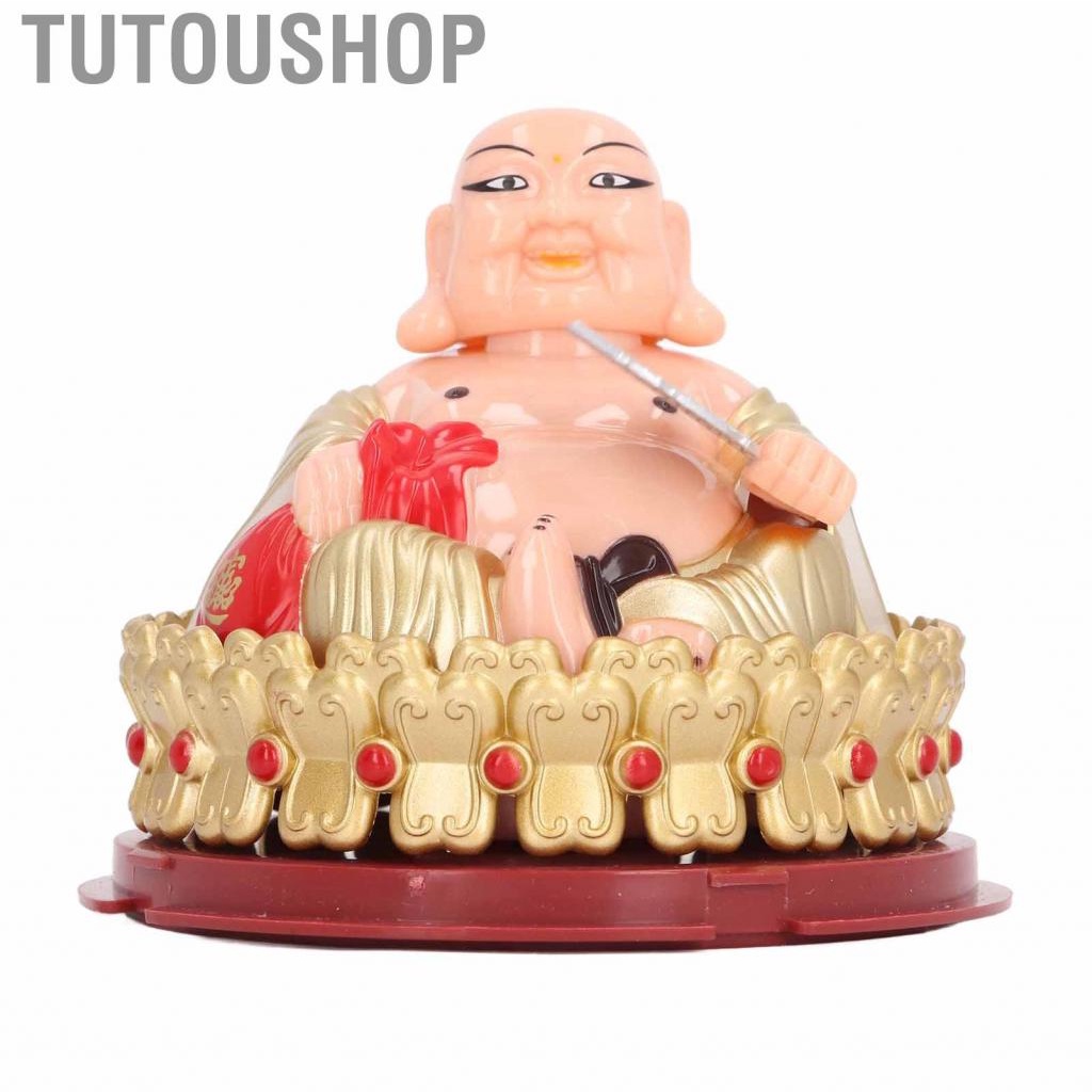 Tutoushop Maitreya Buddha Ornament  Solar Statue Plastic for Car Center Console