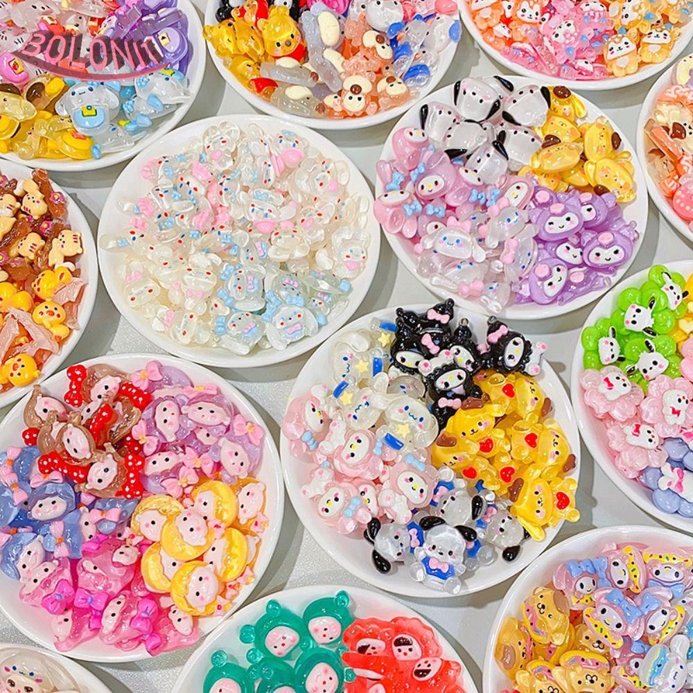 Bo แผ่นเรซิ่น รูปการ์ตูน Kuromi My Melody Cinnamoroll Goo ขนาดเล็ก สําหรับทําเครื่องประดับ งานฝีมือ Diy