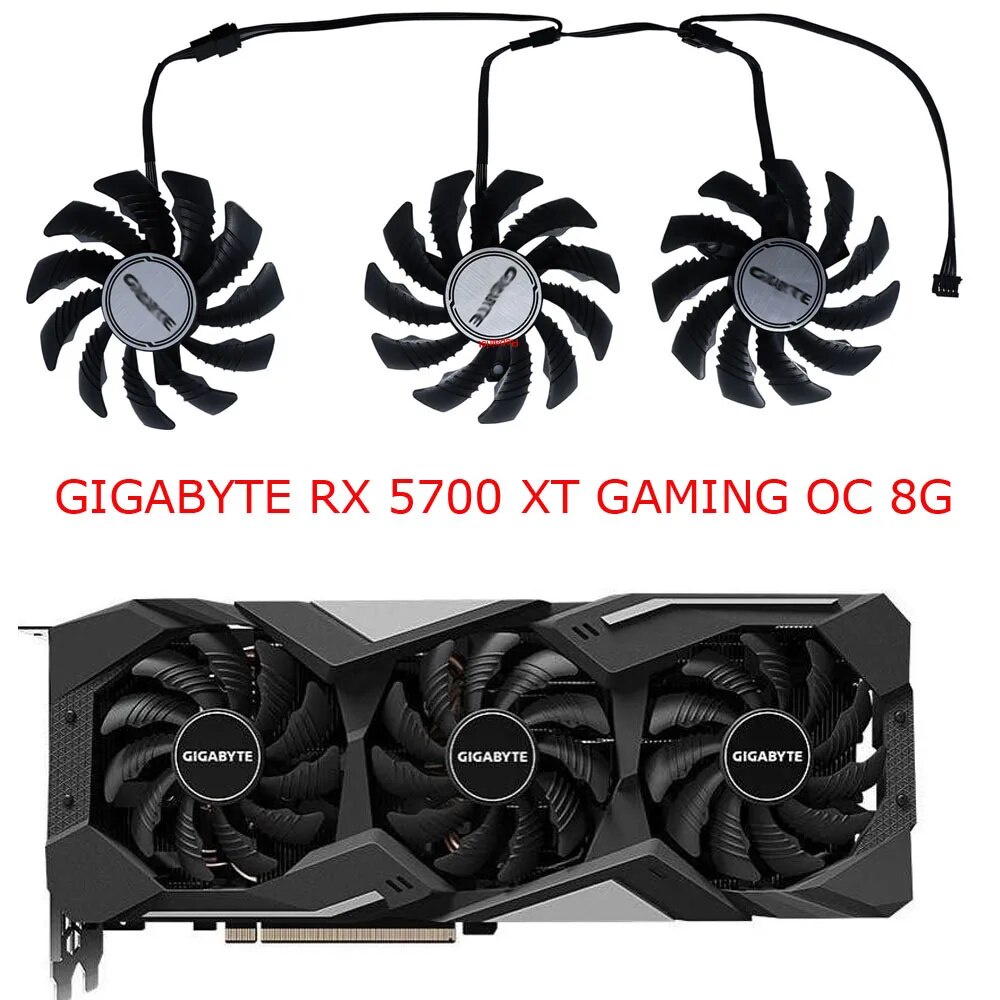 3Pcs/Set,PLD08010S12HH,GPU Video Card Fan,For GIGABYTE RX 5600 5700 xt gaming,For GIGABYTE RX 6750XT 6700XT GAMING OC 12