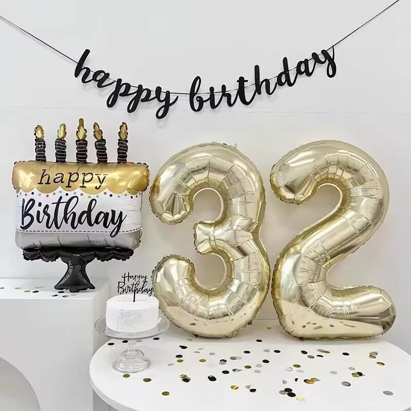 ลูกโป่งฟอยล์วันเกิด ขนาด 40" สีทองอ่อน สีผู้ดีมาก balloon สำหรับตกแต่งงานปาร์ตี้วันเกิด ส่งจากไทย