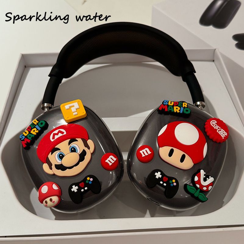 เคสหูฟังบลูทูธ กันกระแทก ลาย Super Mario Brothers สีดํา สําหรับ Airpods max apm