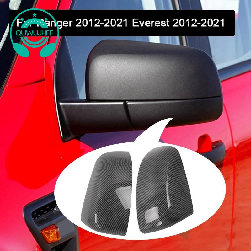 (quwujhff) ฝาครอบกระจกมองหลัง คาร์บอนไฟเบอร์ สําหรับ Ford Ranger Everest 2012-2021