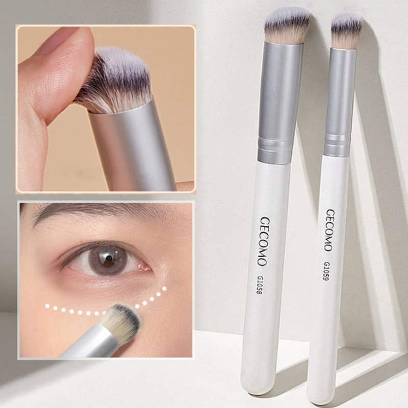แปรงคอนซีลเลอร์ หัวเอียง 270 องศา แปรงแต่งหน้า ขนแปรงนิ่ม ด้ามจับยาว สีขาว 370 องศา สําหรับปกปิดสิว รอยฉีกขาด