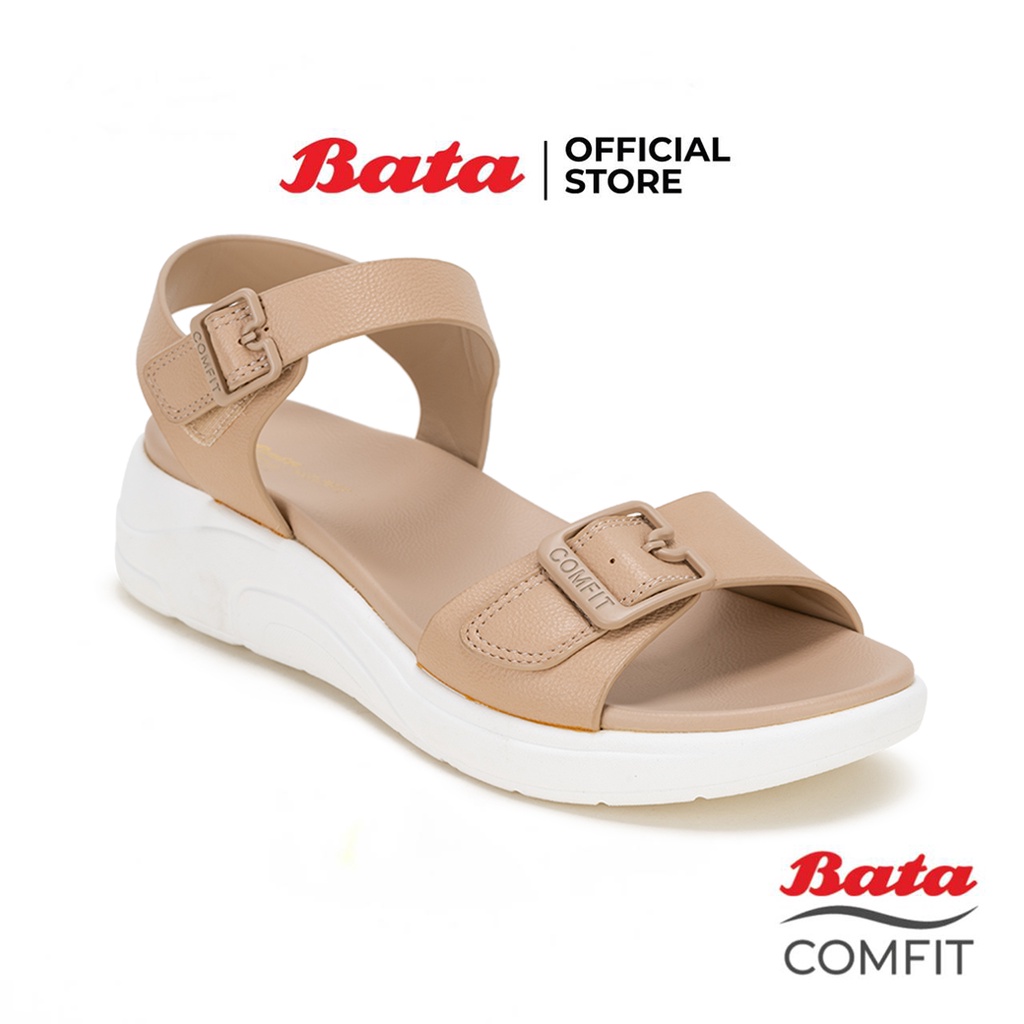 Bata บาจา Comfit รองเท้าเพื่อสุขภาพแบบรัดส้น รองรับน้ำหนักเท้าได้ดี สวมใส่ง่าย สำหรับผู้หญิง รุ่น CARCER  สีเบจ รหัส 6018087