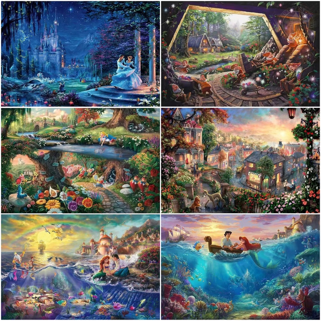 ปริศนา 【Disney】Jigsaw Puzzle 300/500/1000 ชิ้นไม้ปริศนาการจัดส่งที่รวดเร็วปริศนาของขวัญวันเกิดปริศนาอะนิเมะที่กำหนดเอง