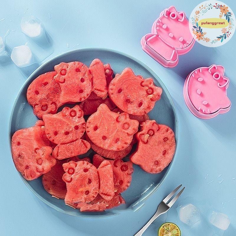 Pufanggreat 2 ชิ้น Hello Kitty Sanrio อะนิเมะผลไม้แม่พิมพ์บิสกิตอาหารการสร้างแบบจําลองแม่พิมพ์น่ารักเครื่องครัว Kawaii สาวของขวัญวันเกิด TH