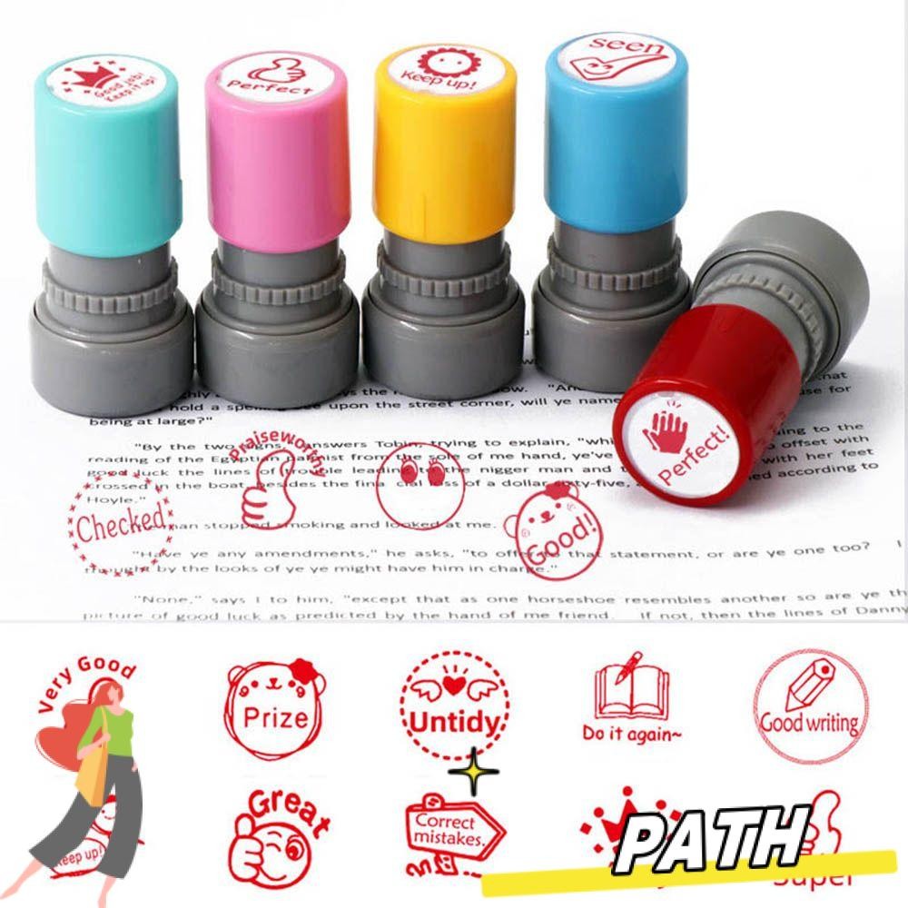Path รางวัลซีล Self-ink ภาษาอังกฤษการ์ตูนแสตมป์ Scrapbooking Stamper ของเล่นเด็กแสตมป์เด็ก Seal Encouragement