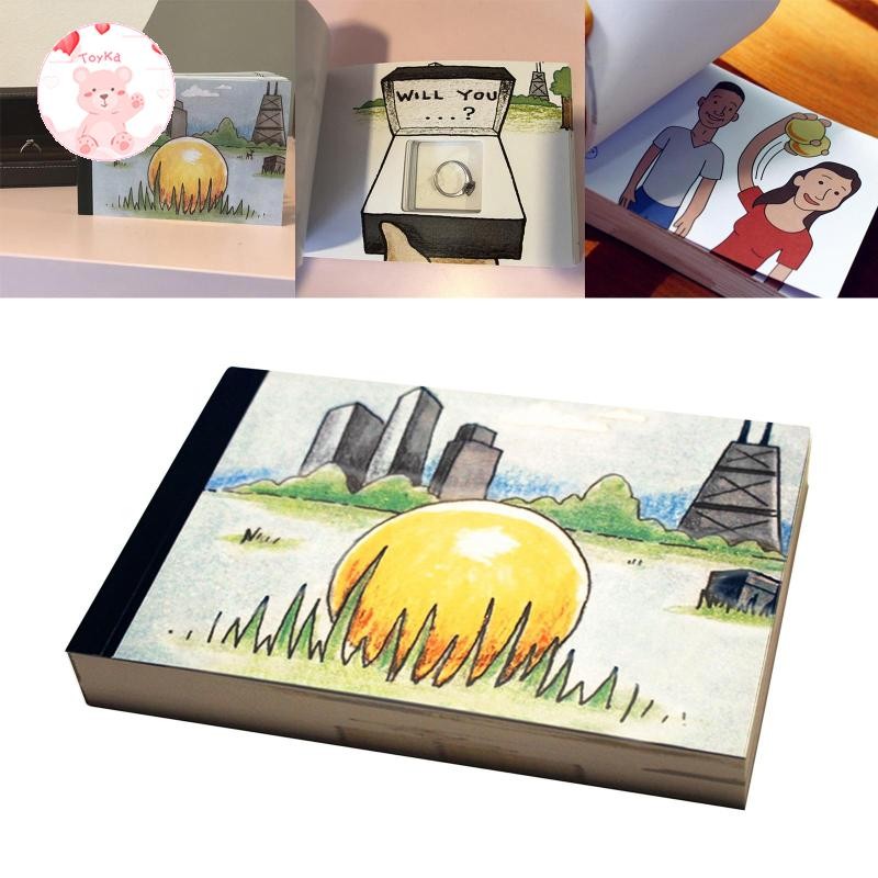 [Whbadguy] Flipbook ซ่อนข้อเสนอ, Surprise Flipbook Party การ์ตูนสร้างสรรค์ DIY สําหรับครบรอบ, วันหยุ