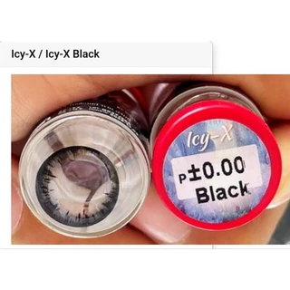 คอนแทคเลนส์ บิ๊กอาย ลายเกร็ดหิมะ เกร็ดน้ำแข็ง รุ่น Shimmer/Icy-x สีดำ/Black มีค่าสายตา (0.00)-(-10.00)
