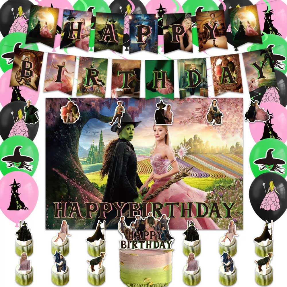 Brand new and high quality  Wicked Birthday Party Decorations Backdrop Baby Shower Party Balloon Fla