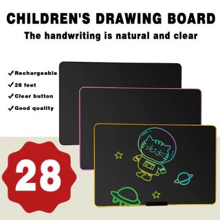 【ชาร์จใหม่ได้】จอเป็นสี กระดาน lcdกระดานเขียนลบได้ เด็ก กระดานวาดรูป ขนาด 20/28 นิ้ว ไอแพดของเล่น ปากกาฟร กระดานลบได้ LCD