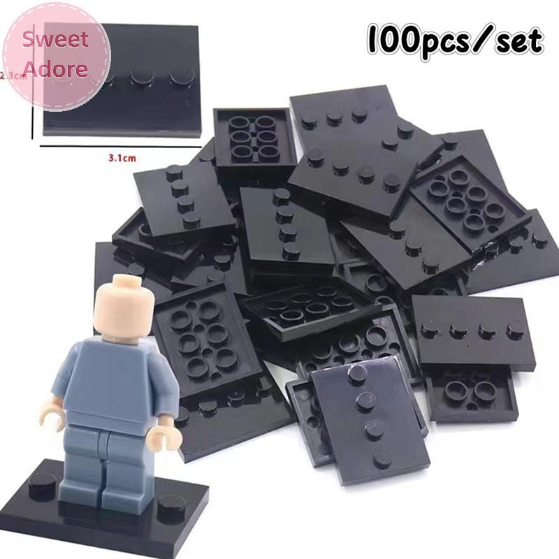 Sweetadore 100PCS City Figures ขาตั้ง 3X4 จุดฐานแผ่น 4 ปุ่มผู้ถือ DIY MOC Building Blocks อุปกรณ์เสริมอิฐอะไหล่ TH