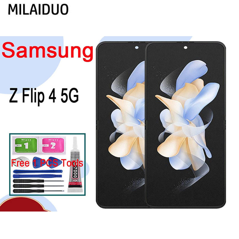 AMOLED Samsung Galaxy Z Flip 4 5G จอแสดงผล LCD เปลี่ยนหน้าจอสัมผัส
