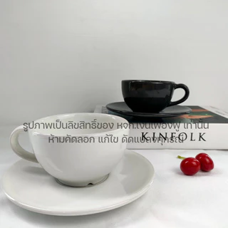 ชุดกาแฟเซรามิค แก้วกาแฟ มี 3 ขนาด 8ออนซ์ 6ออนซ์ 2ออนซ์ แก้วลาเต้ร้อน แก้วเอสเพรสโซ่ร้อน พร้อมจานรอง