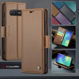 เคสโทรศัพท์หนัง ฝาพับ กันกระแทก พร้อมช่องใส่บัตร สําหรับ Samsung Galaxy S10 Plus S10Plus