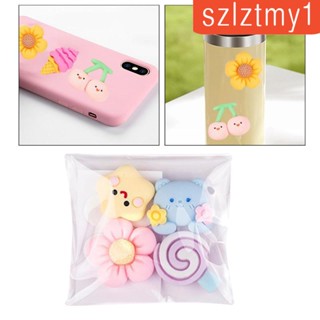 [szlztmy1] กระดุมเรซิ่น 3D 4 ชิ้น สําหรับทําเครื่องประดับ เคสโทรศัพท์