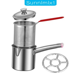 [Sunnimix1] หม้อทอดไร้น้ํามัน ขนาดเล็ก พร้อมด้ามจับ สําหรับทอดอาหาร