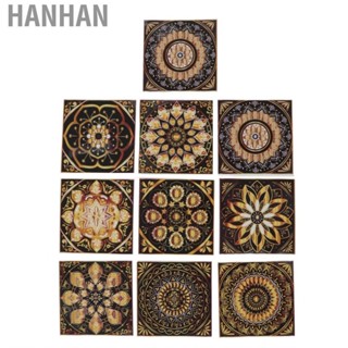 Hanhan AOS 10pcs Tile   Clear Pattern Self Adhesive Wall Decals