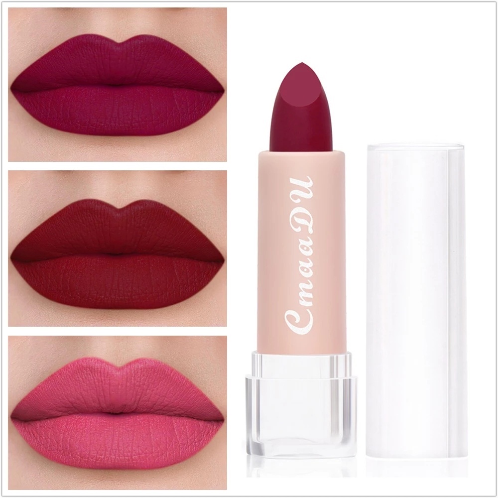 ลิปสติก เนื้อแมตต์กํามะหยี่ สีแดงนู้ด กันน้ํา ติดทนนาน 15 สี