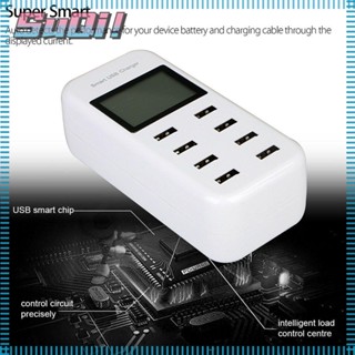 Suqi อะแดปเตอร์ฮับชาร์จ USB AC หน้าจอ LCD หลายช่อง