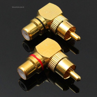 【GRCEKRIN】New Convenient RCA Male to RCA Female 2pcs Right Angle Plug 90 Degree Adapters