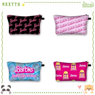 Nextth กระเป๋าเครื่องสําอาง ลายบาร์บี้น่ารัก สีชมพู สําหรับผู้หญิง