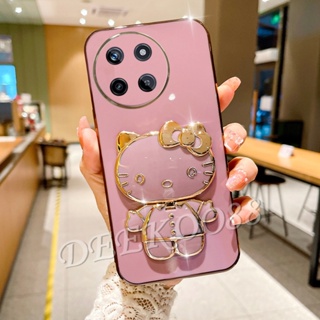 พร้อมส่ง เคสโทรศัพท์มือถือนิ่ม กันกระแทก ลายน่ารัก พร้อมขาตั้งกระจก สําหรับ Realme11 RealmeC51 Realme 11 C51 NFC 4G 5G 2023